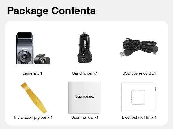 BOTSLAB 3K Dash Cam Front and Rear, FHD Rear Camera, Night Vision, ADAS,GPS,WIFI