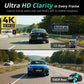 BOTSLAB 4K Dash Cam Front and FHD Rear Camera, Night Vision, ADAS,GPS,WIFI, 64GB