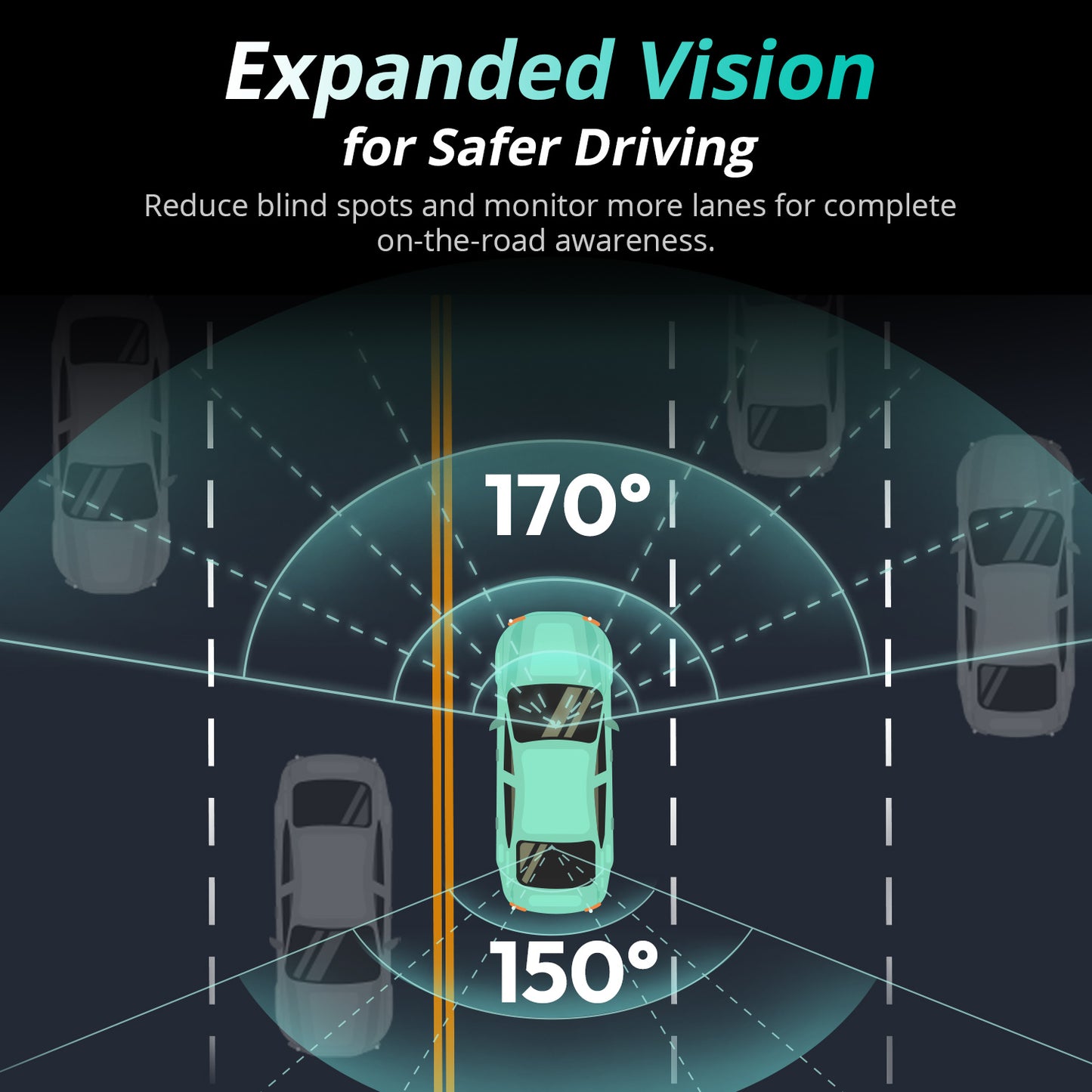 BOTSLAB 4K Dash Cam Front and FHD Rear Camera, Night Vision, ADAS,GPS,WIFI, 64GB