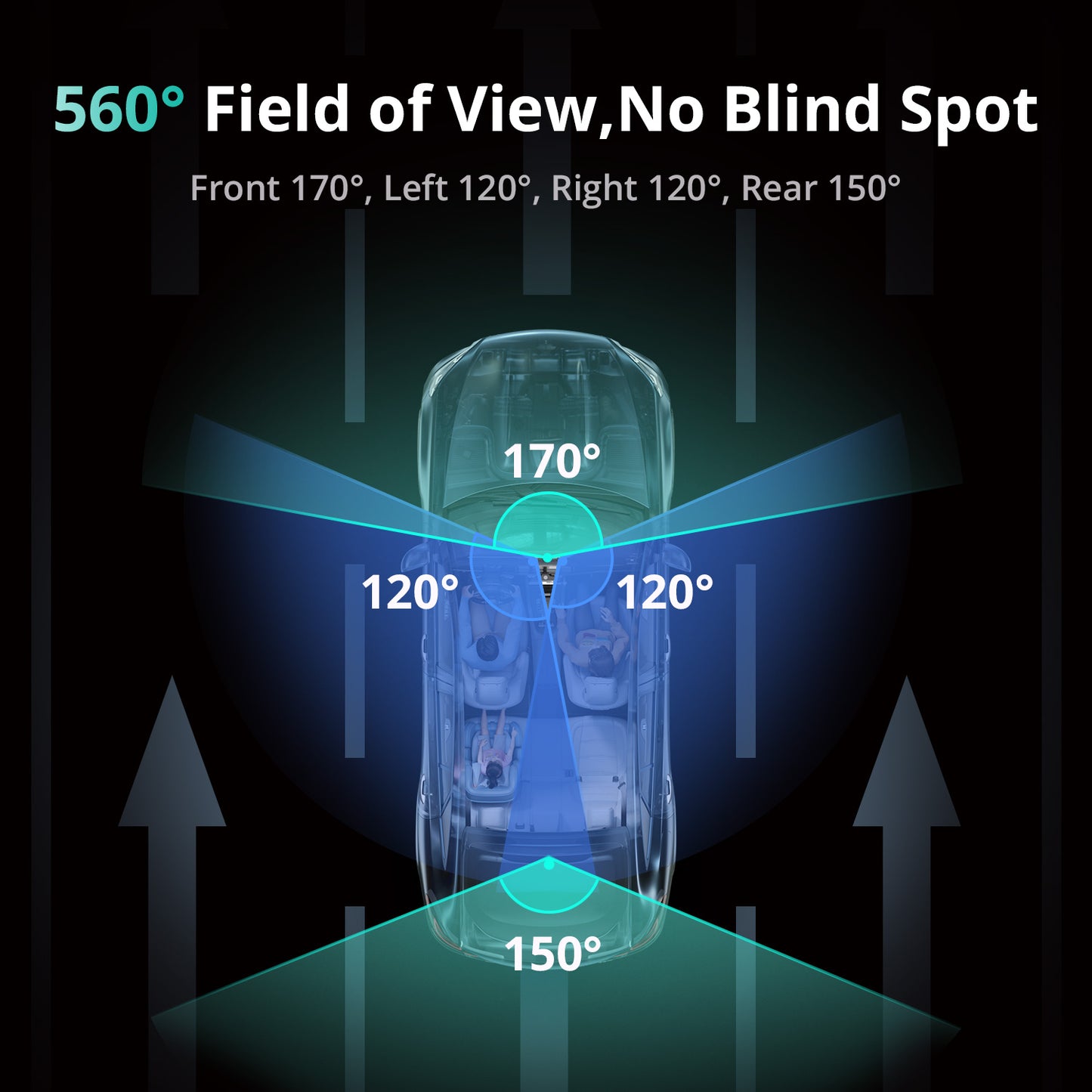 BOTSLAB 4 Channel Dash Cam, 3K Front and FHD*3, 128G SD, Night, GPS, WIFI, APP