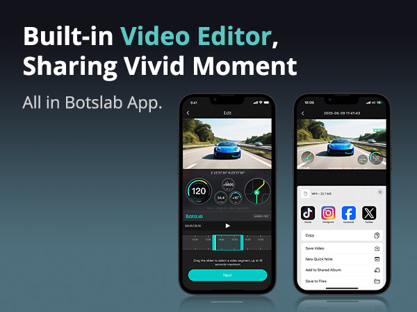 BOTSLAB 4 Channel Dash Cam, 3K Front and FHD*3, 128G SD, Night, GPS, WIFI, APP