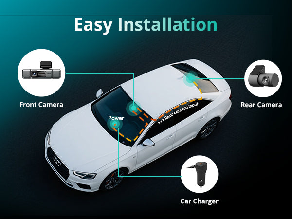 BOTSLAB 4 Channel Dash Cam, 3K Front and FHD*3, 128G SD, Night, GPS, WIFI, APP