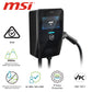 MSI EV Premium AC EV Charger, IEC 62196-2 Type 2, up to 7.4 kW，32A Output, 7” Display, RCM, IP55/IK08, EV Life Mobile app Control & Monitor Your Charging on The Smartphone