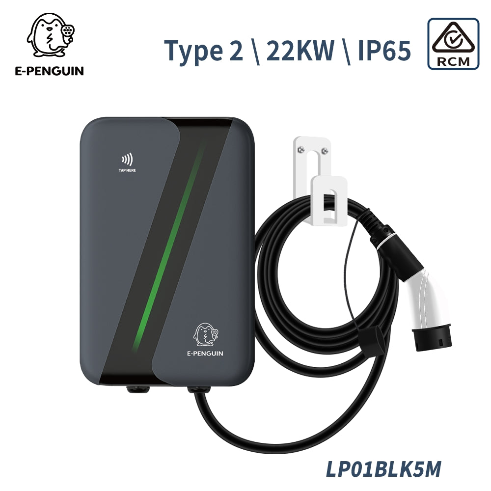 Little Penguins Type 2 EV Charging Station 32A 22KW THREE Phase with 5M Cable - AU STOCK/WTY