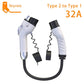 Type 2 to Type 1 Charging Cable Adapter for EV Charger Plug 3.5KW or 7KW