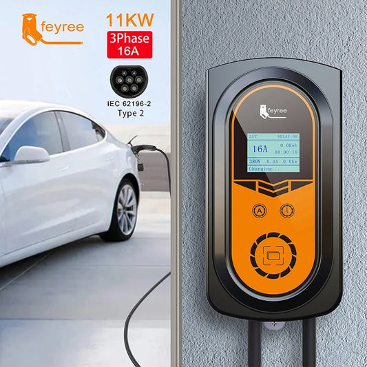 Type 2 EV Charging Station 16A 11KW THREE Phase with 5M Cable - AU STOCK/WTY